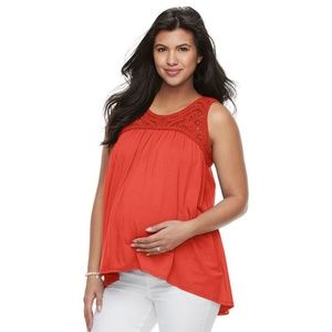 Maternity crochet high-low tank
